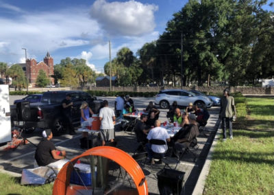 Gathering for food, clothing and hope